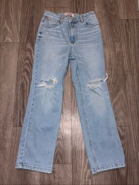 Wrangler Light Blue Straight Leg Ripped Jeans
